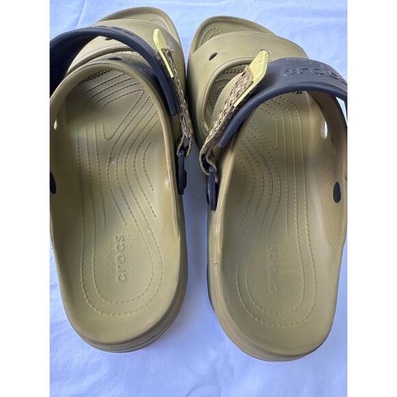 Iconic Crocs Comfort Olive Green Strap All Terrain Sandals With Back Strap Sz 15 - Picture 14 of 16